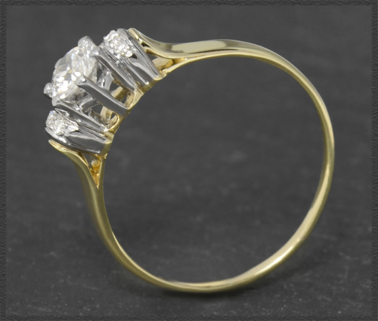 Antiker Ring, 0,71ct Diamanten, 585 Gold, Solitärring