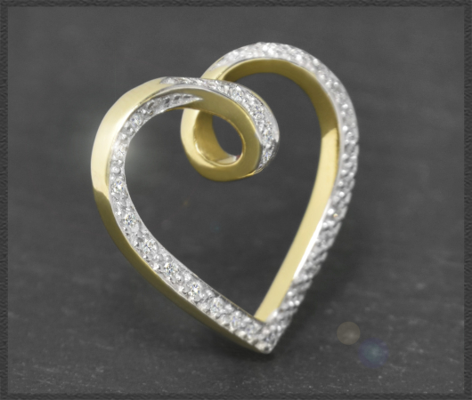Herz Diamant Anhänger aus 585 Gold, 0,25ct Brillanten