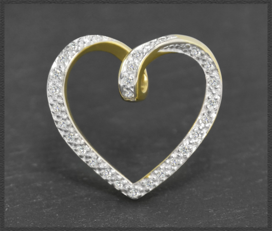 Herz Diamant Anhänger aus 585 Gold, 0,25ct Brillanten