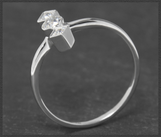 Art Deco Ring mit 0,32ct Altschliff Brillanten, 585 Gold