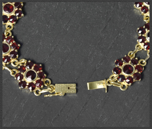 Granat & Gold Armband mit 22,5ct, 585 Gold, Vintage