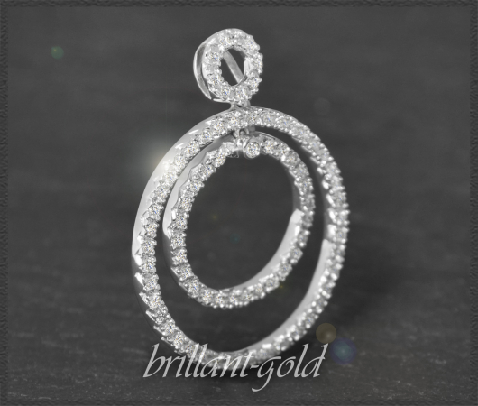 Diamant Anhänger mit 0,95ct Brillanten, 750 Weißgold