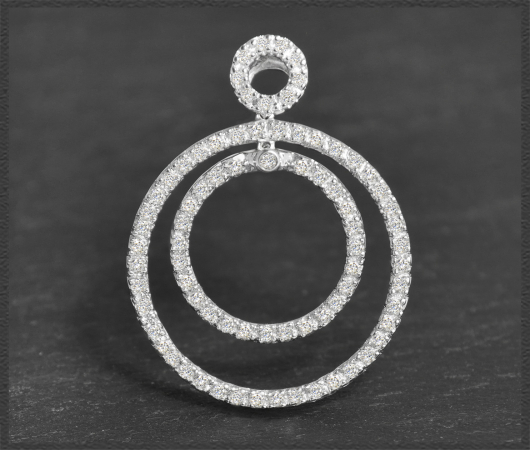 Diamant Anhänger mit 0,95ct Brillanten, 750 Weißgold