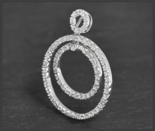 Diamant Anhänger mit 0,95ct Brillanten, 750 Weißgold