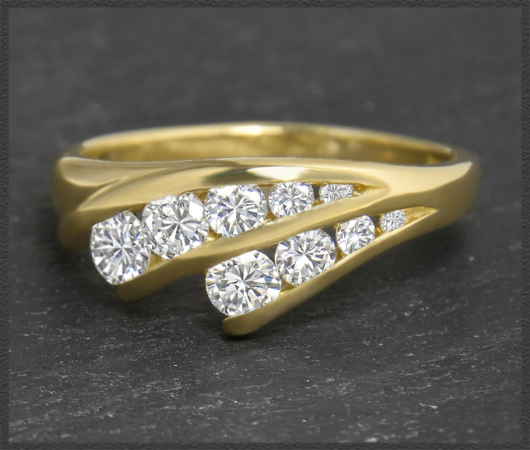 Diamant Ring mit 0,81ct Brillanten, 750 Gelbgold