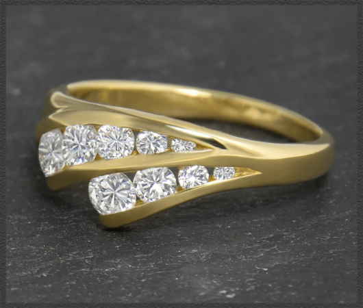 Diamant Ring mit 0,81ct Brillanten, 750 Gelbgold