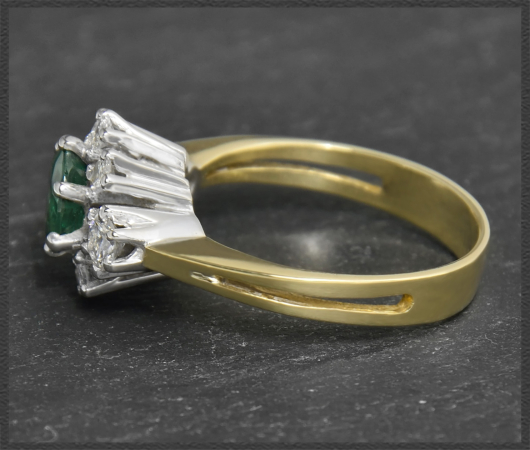 Diamant & Turmalin Ring mit 1,45ct, 585 Gold, Vintage