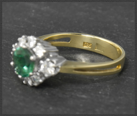 Diamant & Turmalin Ring mit 1,45ct, 585 Gold, Vintage