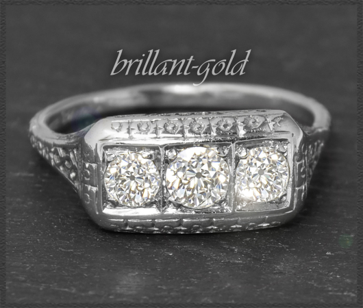 Art Deco Diamant Ring mit 0,82ct, 750 Gold, USA um 1925