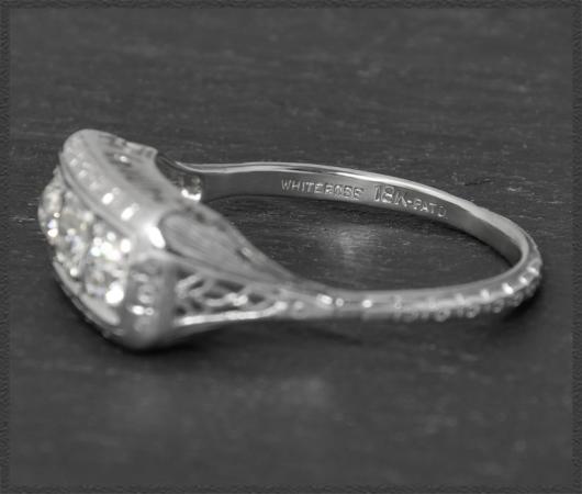 Art Deco Diamant Ring mit 0,82ct, 750 Gold, USA um 1925