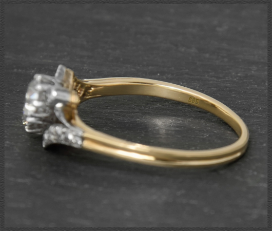 Antik 0,70ct Diamant "toi et moi" Ring, Gold & Platin