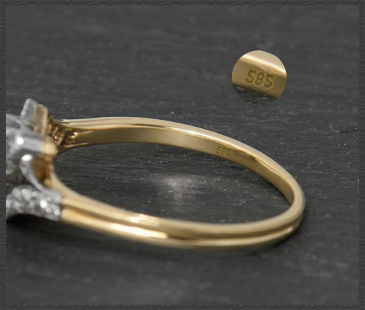 Antik 0,70ct Diamant "toi et moi" Ring, Gold & Platin