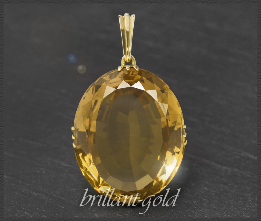 Citrin Anhänger 100ct, 585 Gelbgold, Vintage