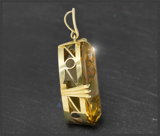 Citrin Anhänger 100ct, 585 Gelbgold, Vintage