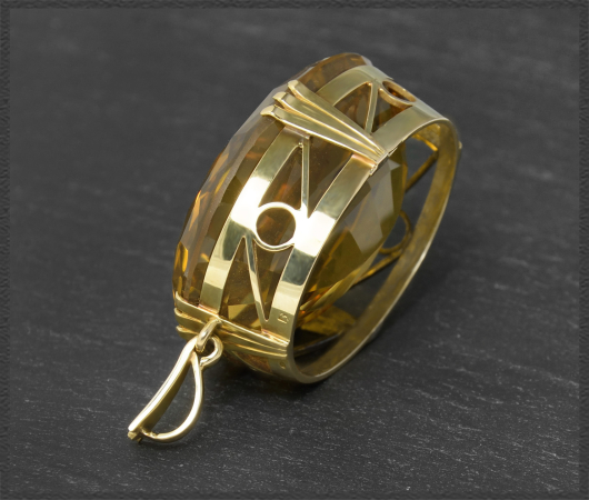 Citrin Anhänger 100ct, 585 Gelbgold, Vintage
