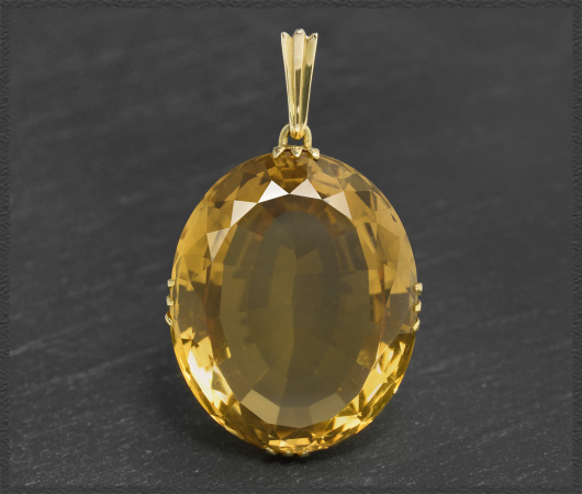 Citrin Anhänger 100ct, 585 Gelbgold, Vintage