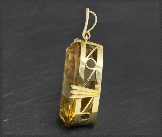 Citrin Anhänger 100ct, 585 Gelbgold, Vintage
