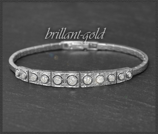 Antikes Armband mit 1,85ct Diamanten, 750 Weißgold