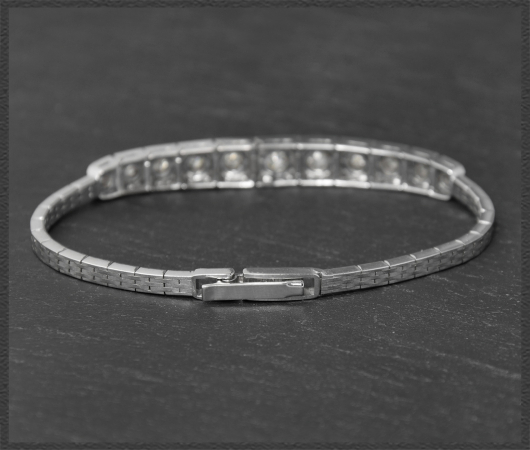 Antikes Armband mit 1,85ct Diamanten, 750 Weißgold