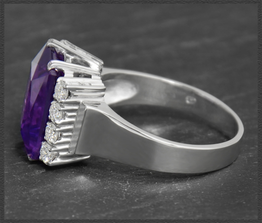 Diamant & Amethyst 5,70ct Cocktail Ring aus 585 Gold