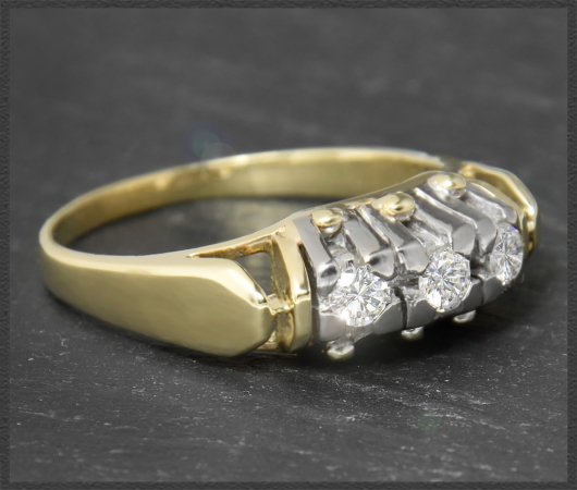 Antiker Ring, 0,33ct Brillanten, 585 Gold & Platin