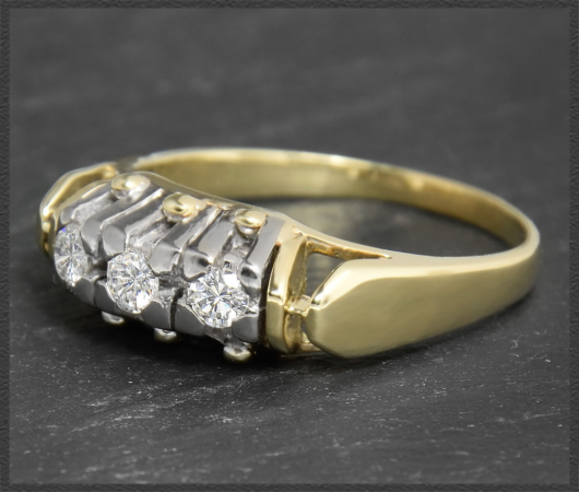 Antiker Ring, 0,33ct Brillanten, 585 Gold & Platin
