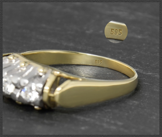 Antiker Ring, 0,33ct Brillanten, 585 Gold & Platin