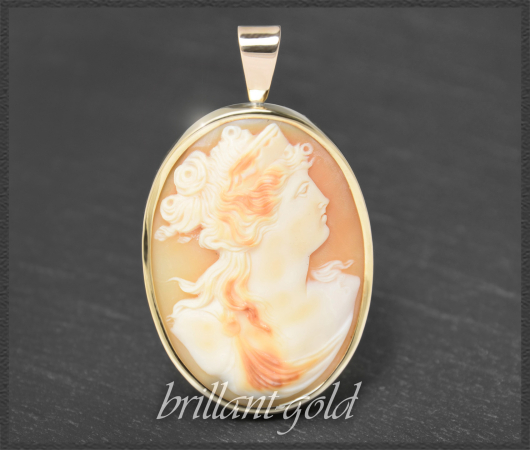 Vintage Anhänger mit Kamee Gemme (39x28mm)