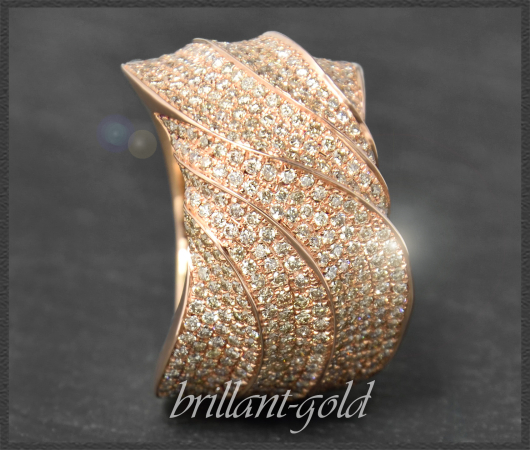 Diamant Ring, 3,75ct Brillanten, 750 Rotgold