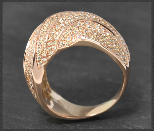 Diamant Ring, 3,75ct Brillanten, 750 Rotgold