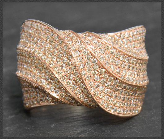 Diamant Ring, 3,75ct Brillanten, 750 Rotgold