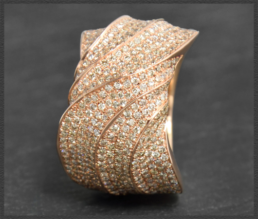 Diamant Ring, 3,75ct Brillanten, 750 Rotgold