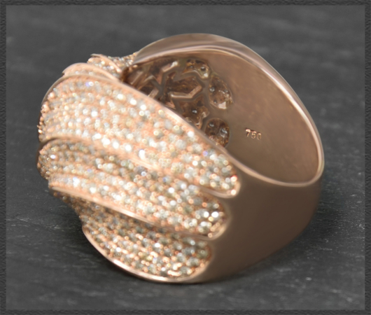 Diamant Ring, 3,75ct Brillanten, 750 Rotgold