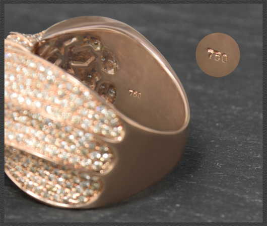 Diamant Ring, 3,75ct Brillanten, 750 Rotgold