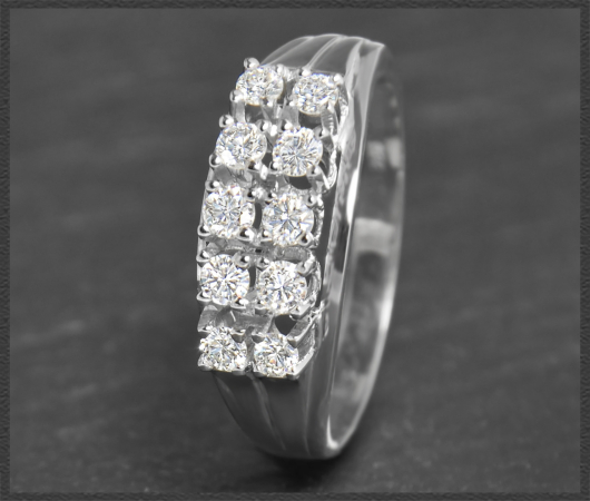 Diamant Ring, 0,58ct Lupenrein & River, 585 Weißgold