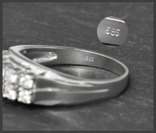 Diamant Ring, 0,58ct Lupenrein & River, 585 Weißgold