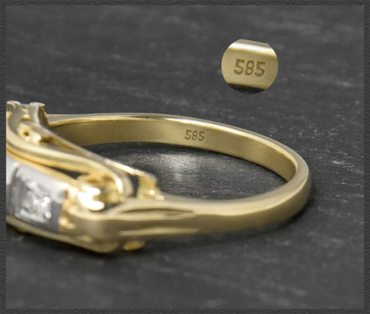 Antik Diamant Trilogie Ring mit 0,15ct, 585 Gold