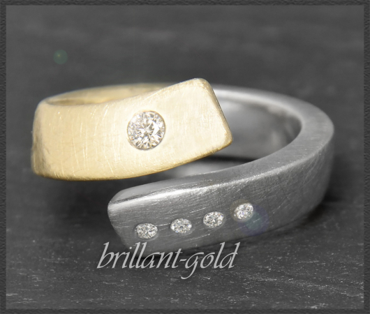 Diamant Ring mit 0,23ct, 585 Gelbgold & Weißgold