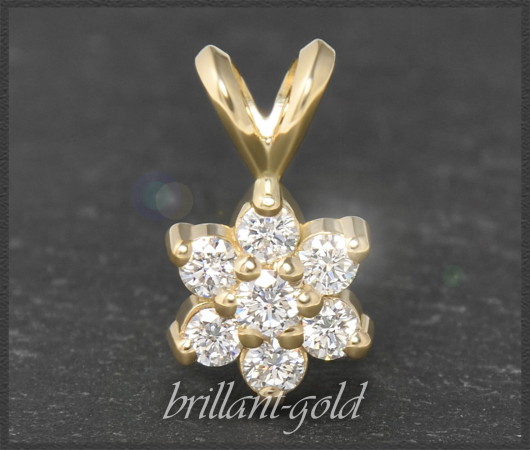 Diamant 585 Gold Anhänger Blume/Stern, Lupenrein