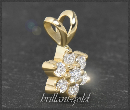 Diamant 585 Gold Anhänger Blume/Stern, Lupenrein