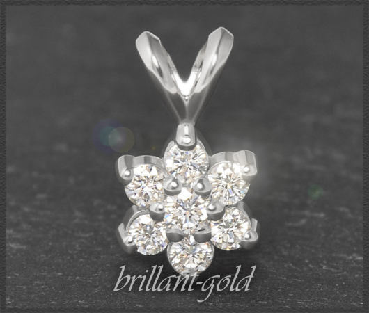 Diamant 585 Gold Anhänger Blume/Stern, Lupenrein