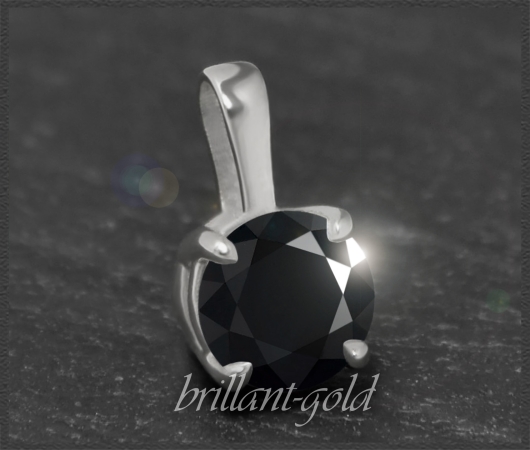 585 Weißgold Anhänger mit 1,04ct Brillant, schwarz