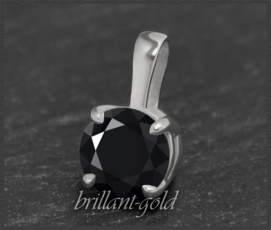 585 Weißgold Anhänger mit 1,04ct Brillant, schwarz