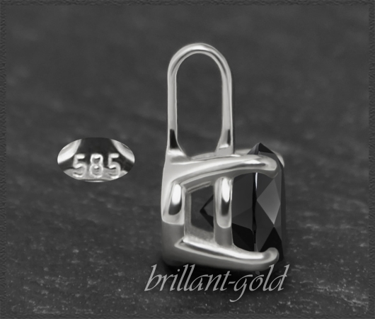 585 Weißgold Anhänger mit 1,04ct Brillant, schwarz