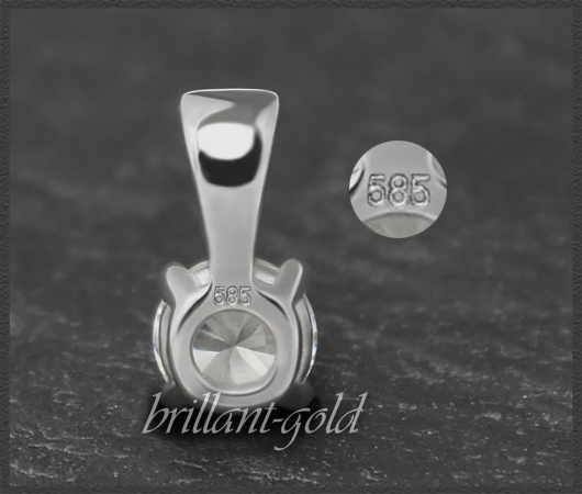 Brillant 585 Gold Anhänger, 0,40ct; DGI Zertifikat