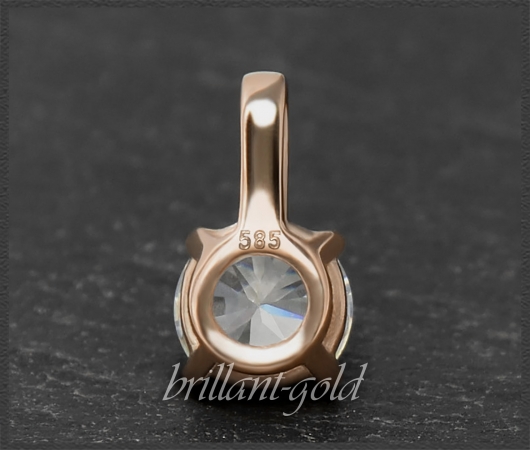 Anhänger 0,72ct Brillant; River E & Si2; 585 Gold