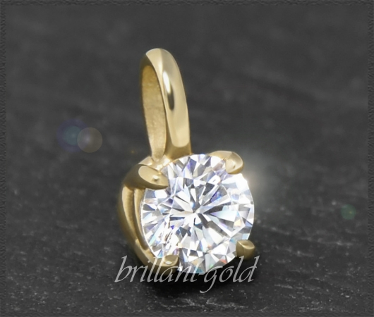 Lupenreiner Brillant Anhänger aus 585 Gold, 0,59ct