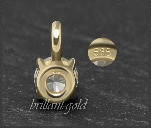 Lupenreiner Brillant Anhänger aus 585 Gold, 0,59ct