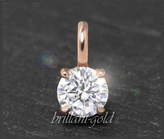 Lupenreiner Brillant Anhänger, 585 Gold; 0,53ct