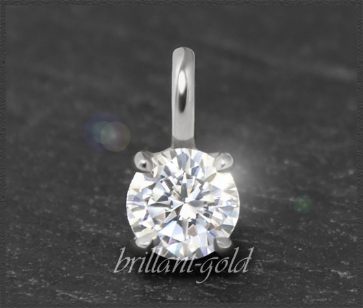 Brillant 585 Gold Anhänger; 0,53ct, Si2-3, Gleiter